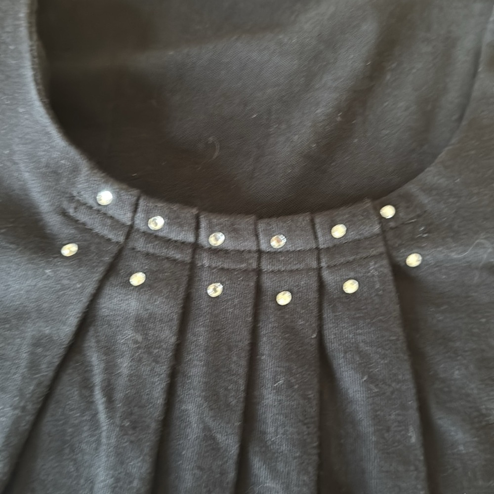 Jason Maxwell Black Embellished Tank Top with Pleated Design - Picture 6 of 6